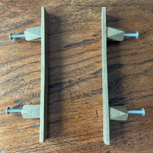 pair of brass handles